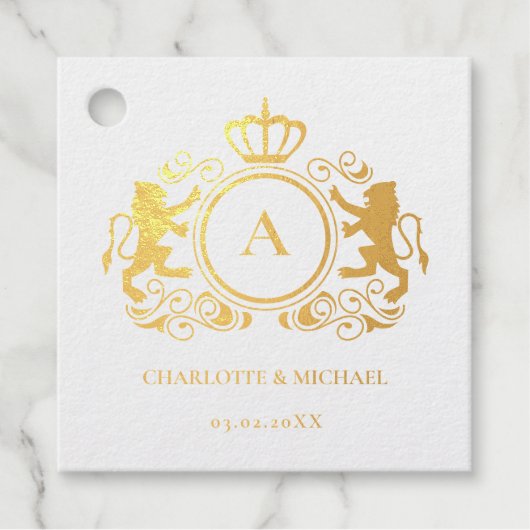 Klantenspecifiek Logo-monogram bruiloft Bedankjes Labels (Voorkant)