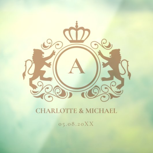 Klantenspecifiek Logo-monogram bruiloft Raamsticker (Vel 3)