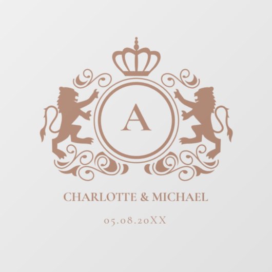 Klantenspecifiek Logo-monogram bruiloft Raamsticker (Vel)