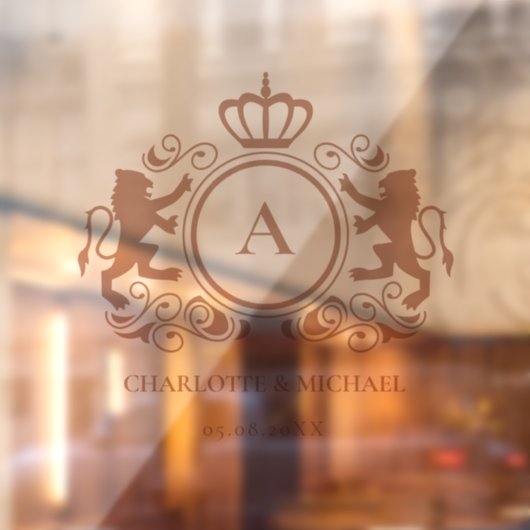 Klantenspecifiek Logo-monogram bruiloft Raamsticker (Vel 2)