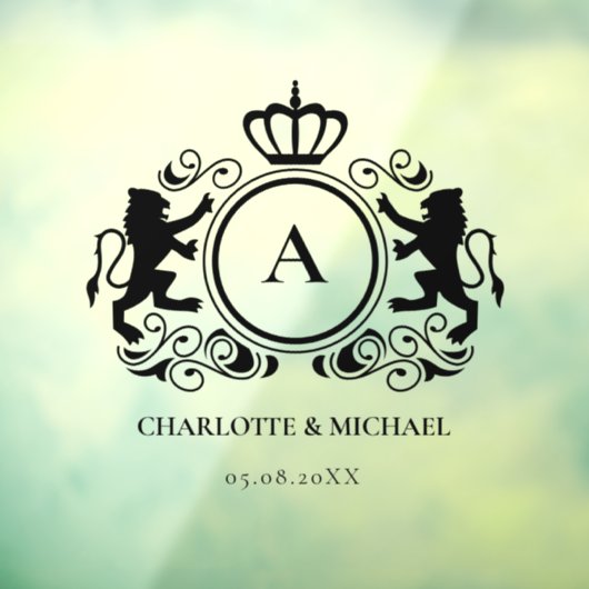 Klantenspecifiek Logo-monogram bruiloft Raamsticker (Vel 3)