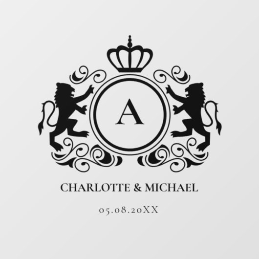 Klantenspecifiek Logo-monogram bruiloft Raamsticker (Vel)