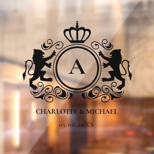 Klantenspecifiek Logo-monogram bruiloft Raamsticker (Vel 2)