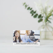 Klantensupportteam werkzaam op kantoor visitekaartje (Staand voorkant)