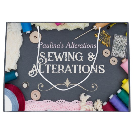 Klantentas voor naaiwijzigingsservices groot cadeauzakje (Voorkant)