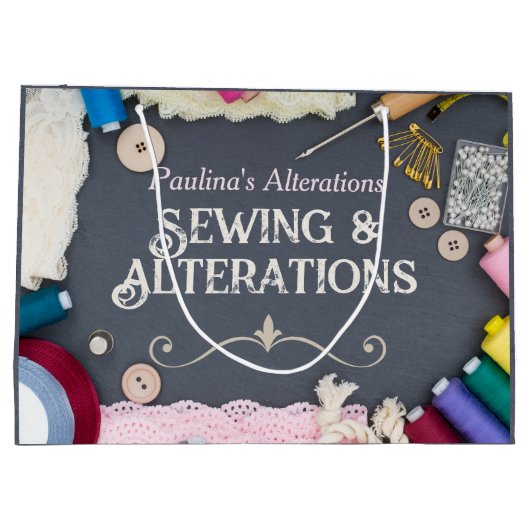 Klantentas voor naaiwijzigingsservices groot cadeauzakje (Achterkant)