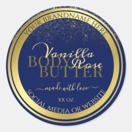 Klantenverpakking Etikettering donkerblauw en goud Ronde Sticker