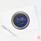Klantenverpakking Etikettering donkerblauw en goud Ronde Sticker (Envelop)