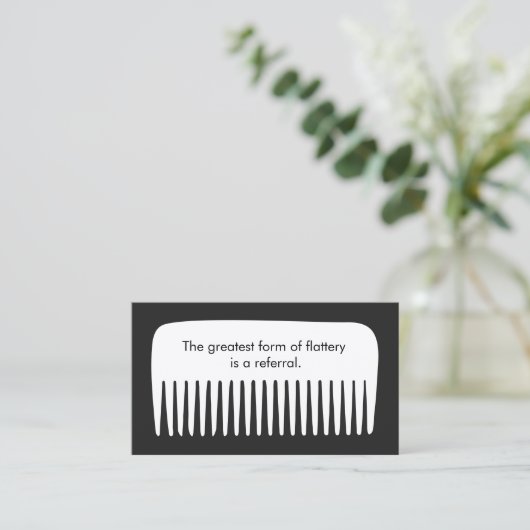 Klantenverwijzingskaart Comb Hair Salon Aanbevelingskaartje (Staand voorkant)
