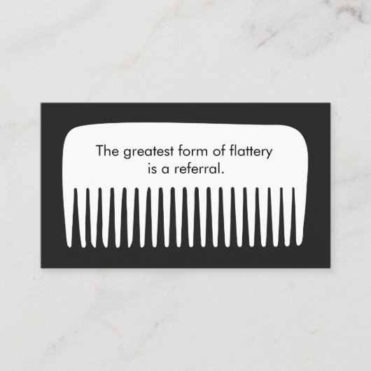 Klantenverwijzingskaart Comb Hair Salon Aanbevelingskaartje (Voorkant)