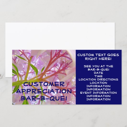 Klantenwaardering Bar-B-Que! Kaartuitnodigingen (Voorkant / Achterkant)