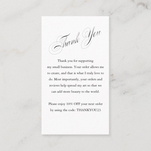 Klantenwaardering Bedankt voor je coupon korting Visitekaartje (Voorkant)