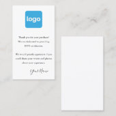 Klantenwaardering Dank je Logo toevoegen Visitekaartje (Voorkant / Achterkant)