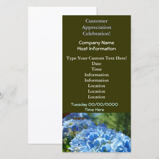 Klantenwaardering: feestdag! uitnodigingskaart (Voorkant / Achterkant)