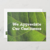 Klantenwaardering Heldergroene Blad Zakelijk Briefkaart (Voorkant / Achterkant)