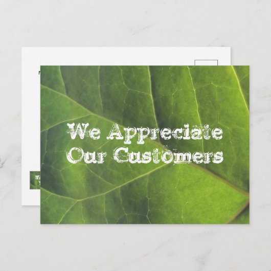 Klantenwaardering Heldergroene Blad Zakelijk Briefkaart (Voorkant / Achterkant)
