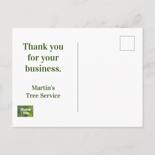 Klantenwaardering Heldergroene Blad Zakelijk Briefkaart (Achterkant)