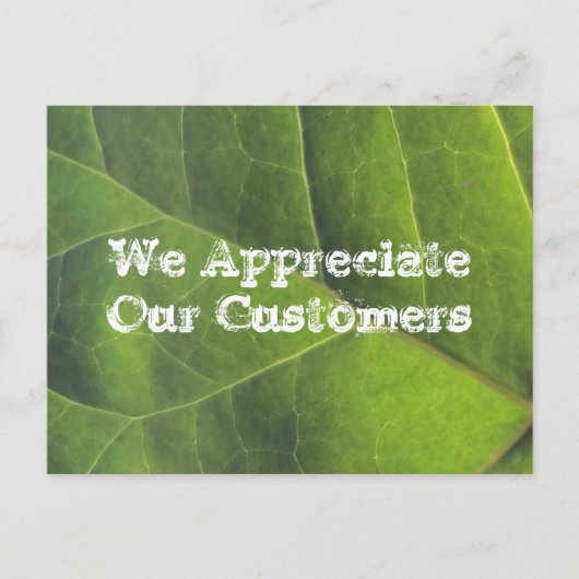Klantenwaardering Heldergroene Blad Zakelijk Briefkaart (Voorkant)