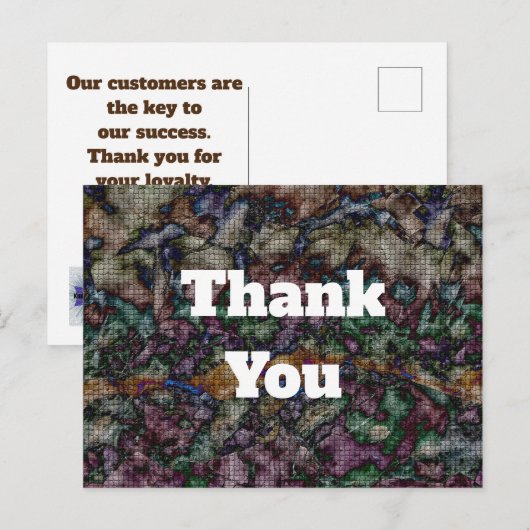 Klantenwaardering kleurrijke mozaïek Hartelijk dan Briefkaart (Voorkant / Achterkant)