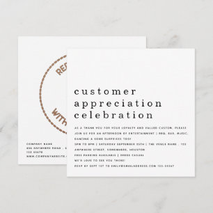 Klantenwaardering op dag van zakelijke Logo — wit Kaart