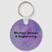 Klantenwaardering Paarse zakelijke promotie Sleutelhanger (Achterkant)