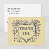 Klantenwaardering  schild Hartelijk dank Briefkaart (Voorkant / Achterkant)