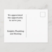 Klantenwaardering  schild Hartelijk dank Briefkaart (Achterkant)