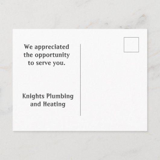 Klantenwaardering  schild Hartelijk dank Briefkaart (Achterkant)