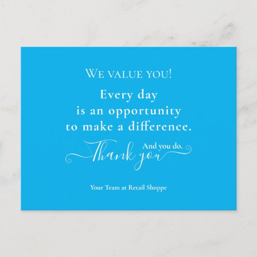 Klantenwaardering zakelijke dank briefkaart (Voorkant)