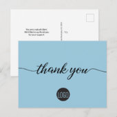 Klantenwaardering zakelijke sjabloon blauw briefkaart (Voorkant / Achterkant)