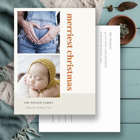 Klantgericht Minimal 2 Foto Rood Roestig Allerkers Feestdagenkaart