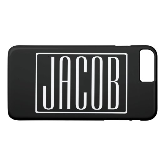 Klantgericht & Modern Uw Naam of Woord | Wit Op Zw Case-Mate iPhone Case (Achterkant (Horizontaal))