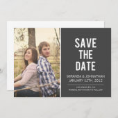Klantgerichte grijze foto save the date aankondigi (Voorkant / Achterkant)