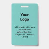 klantgerichte medewerker foto, streepjescode, logo badge (Achterkant)