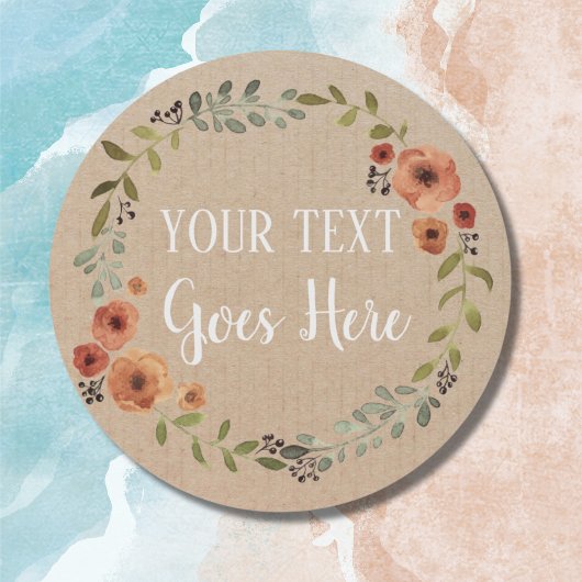 Klantgerichte Met de hand gemaakte bloemen de Ronde Sticker