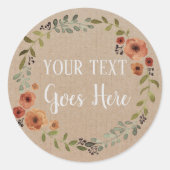 Klantgerichte Met de hand gemaakte bloemen de Ronde Sticker (Voorkant)