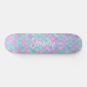 Klantglitter Girly zeemeermin chic Persoonlijk Skateboard (Horizontaal)