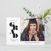 Klantig serif enkel foto afstudeerders aankondiging (Staand voorkant)