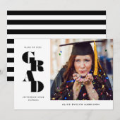 Klantig serif enkel foto afstudeerders aankondiging (Voorkant / Achterkant)