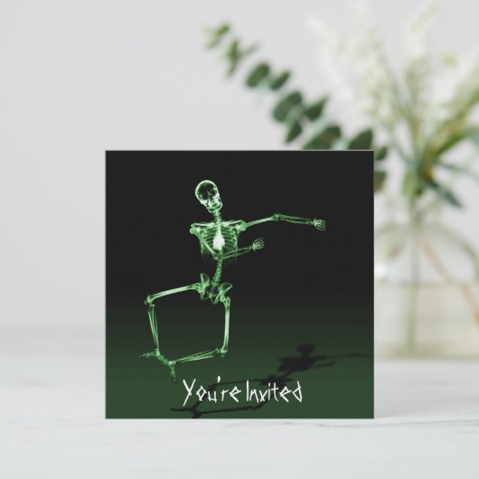 KLANTINVITES - X-Ray Skeleton Joy Leap - Green Kaart (Staand voorkant)