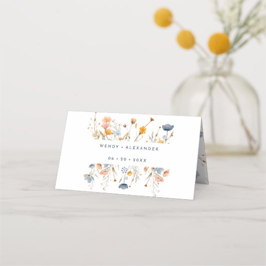 Klantkaart Keuze Trouwmenu Elegante Bloemen Dubbel Plaatskaartje (Achterkant)