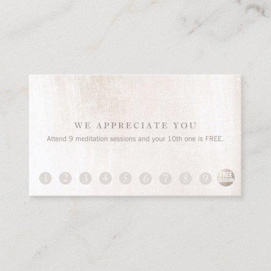 Klantloyaliteit 10 Punch wit marmer Klantenkaartje (Voorkant)