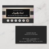 Klantloyaliteit 6 Punch Gold en Black Stripes Klantenkaartje (Voorkant / Achterkant)