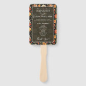 Klantminimalistische roos romantische trouwprogram handwaaier (Voorkant)