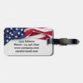 Klantnaam Adres Vette Amerikaanse Vlag Bagagelabel (Achterkant horizontaal)