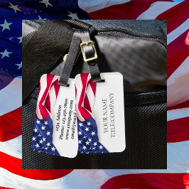 Klantnaam Adres Vette Amerikaanse Vlag Bagagelabel