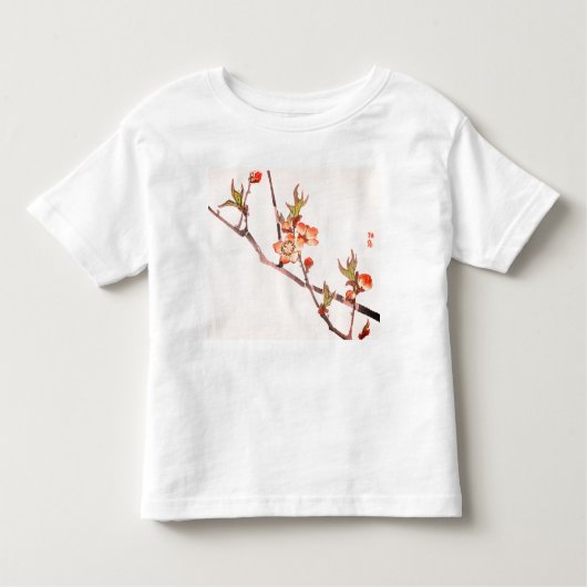 KLANTNAAM BABY GIRL T SHIRT MET CHERRY BLOSSOMS (Voorkant)