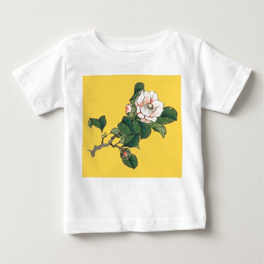 KLANTNAAM GEEL TODDLER T-SHIRT WITTE STROOM (Voorkant)