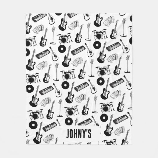 Klantnaam muziekinstrumenten fleece deken (Voorkant)