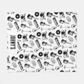 Klantnaam muziekinstrumenten fleece deken (Voorkant (Horizontaal))